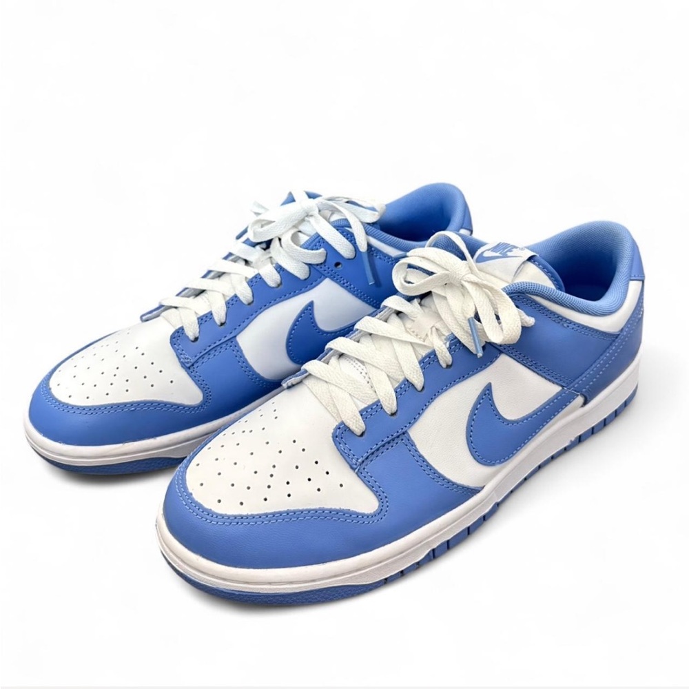 Nike Blue and White Dunk Low Sneakers